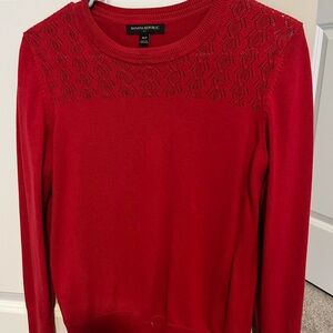 Banana Republic Red Lace Knit Sweater